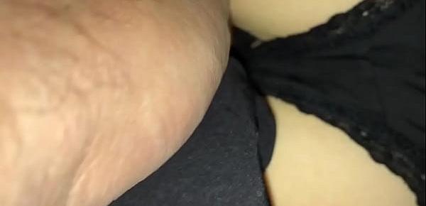  Stuffing panties in amature wife pussy